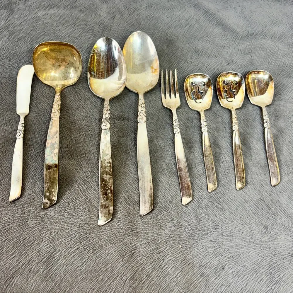 Cutlery Serving Piece Lot of 8 South Seas Silverplate 1955 by Oneida Silver VTG